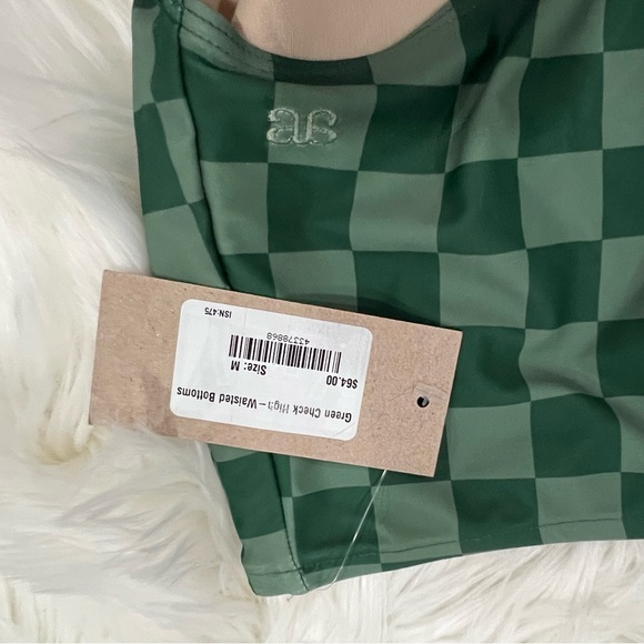 Albion Green Checkered High Waist Bikini Set M & L - Picture 6 of 14